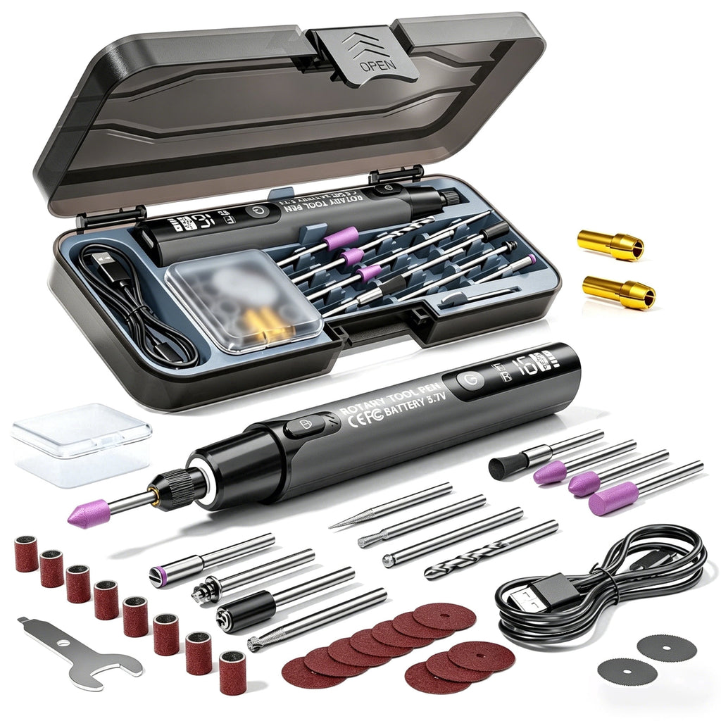 Mini Cordless Rotary Tool, 6-Speed Rotary Tool Kit with 50 Accessories, Multi-Purpose and USB Charging Power Rotary Tool for Engraving, Sanding, Polishing, Drilling, Etching, DIY Crafts,Black