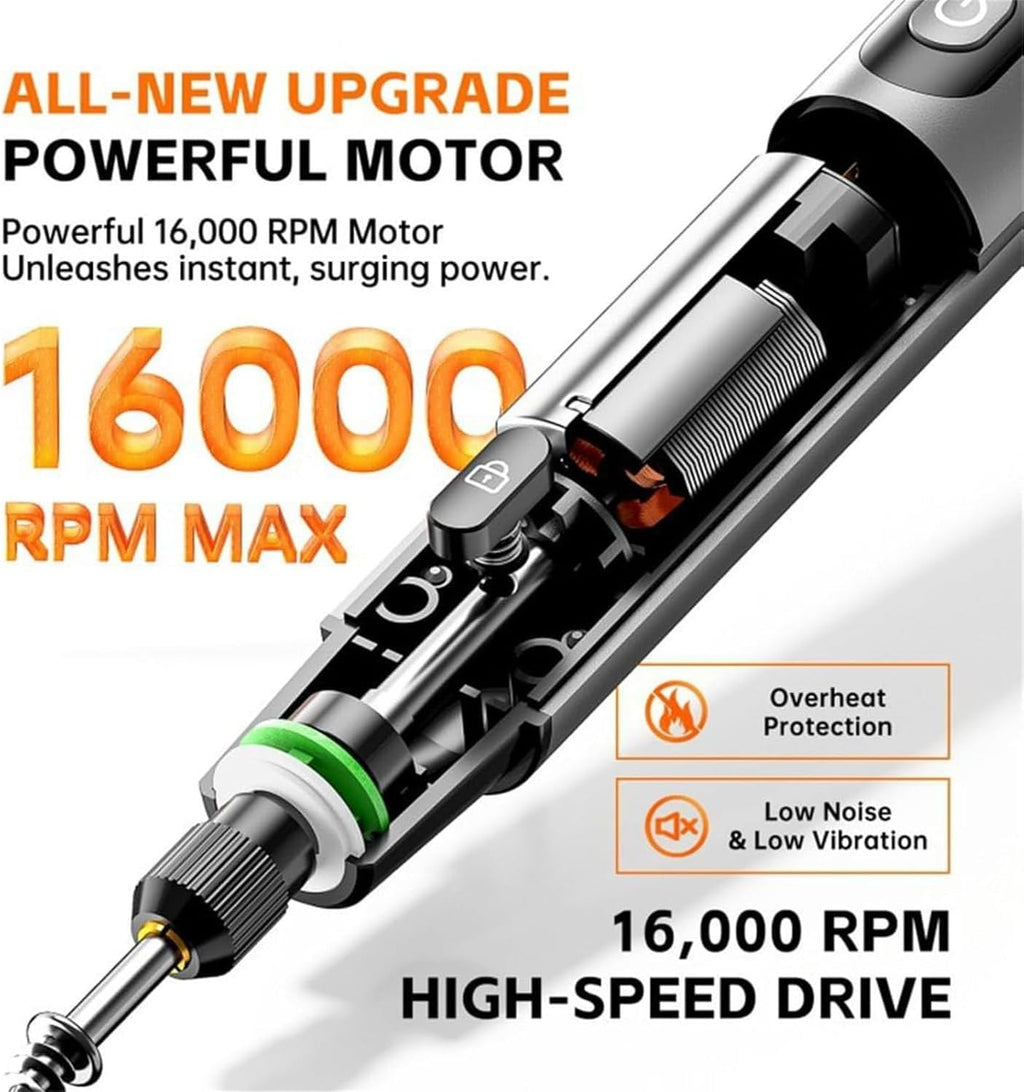 Mini Cordless Rotary Tool, 6-Speed Rotary Tool Kit with 50 Accessories, Multi-Purpose and USB Charging Power Rotary Tool for Engraving, Sanding, Polishing, Drilling, Etching, DIY Crafts,Black