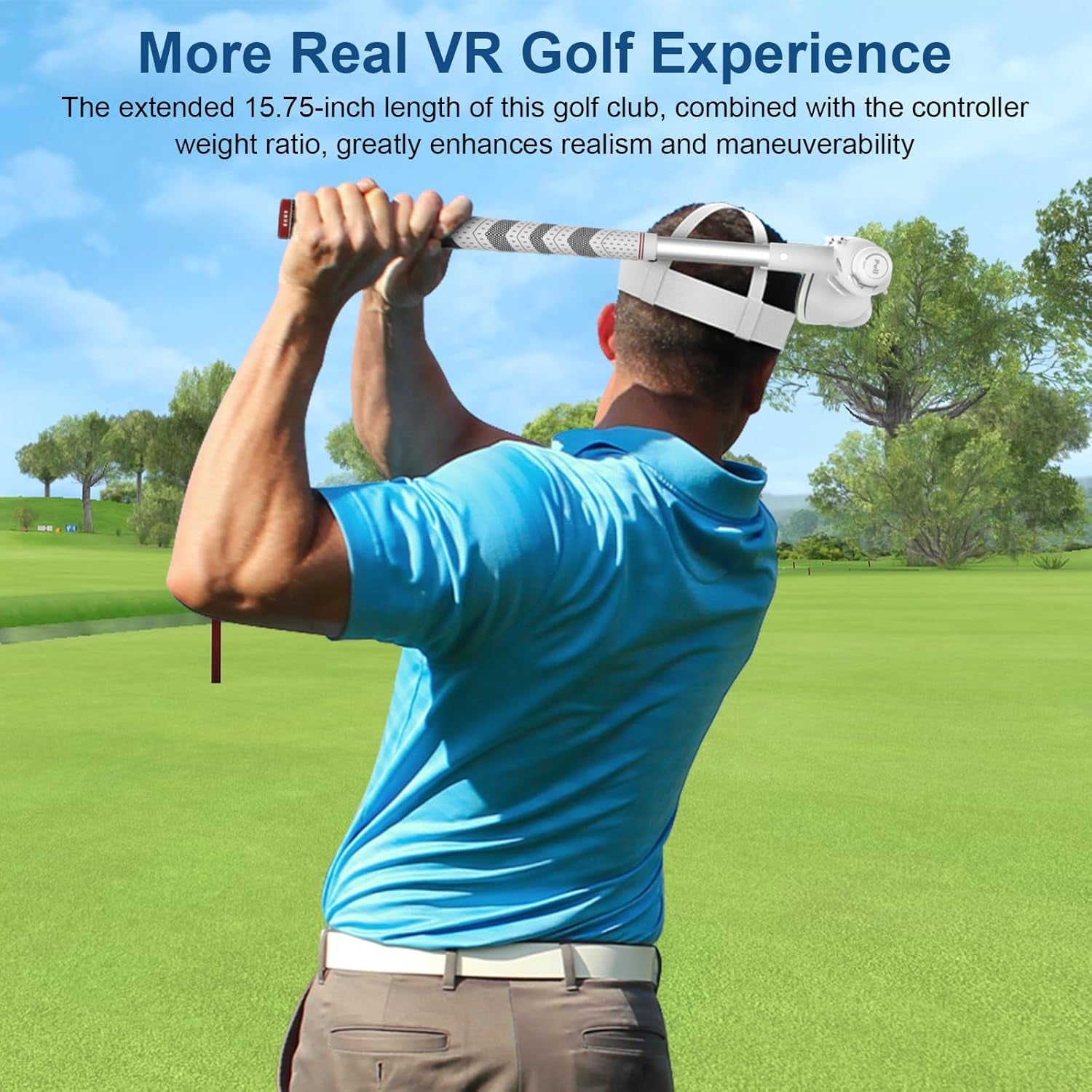 VR Golf Club Attachment Compatible with Meta/Oculus Quest 3，Golf Club Handle Accessory for Golf +/Golf Plus (Only for Right Controller)