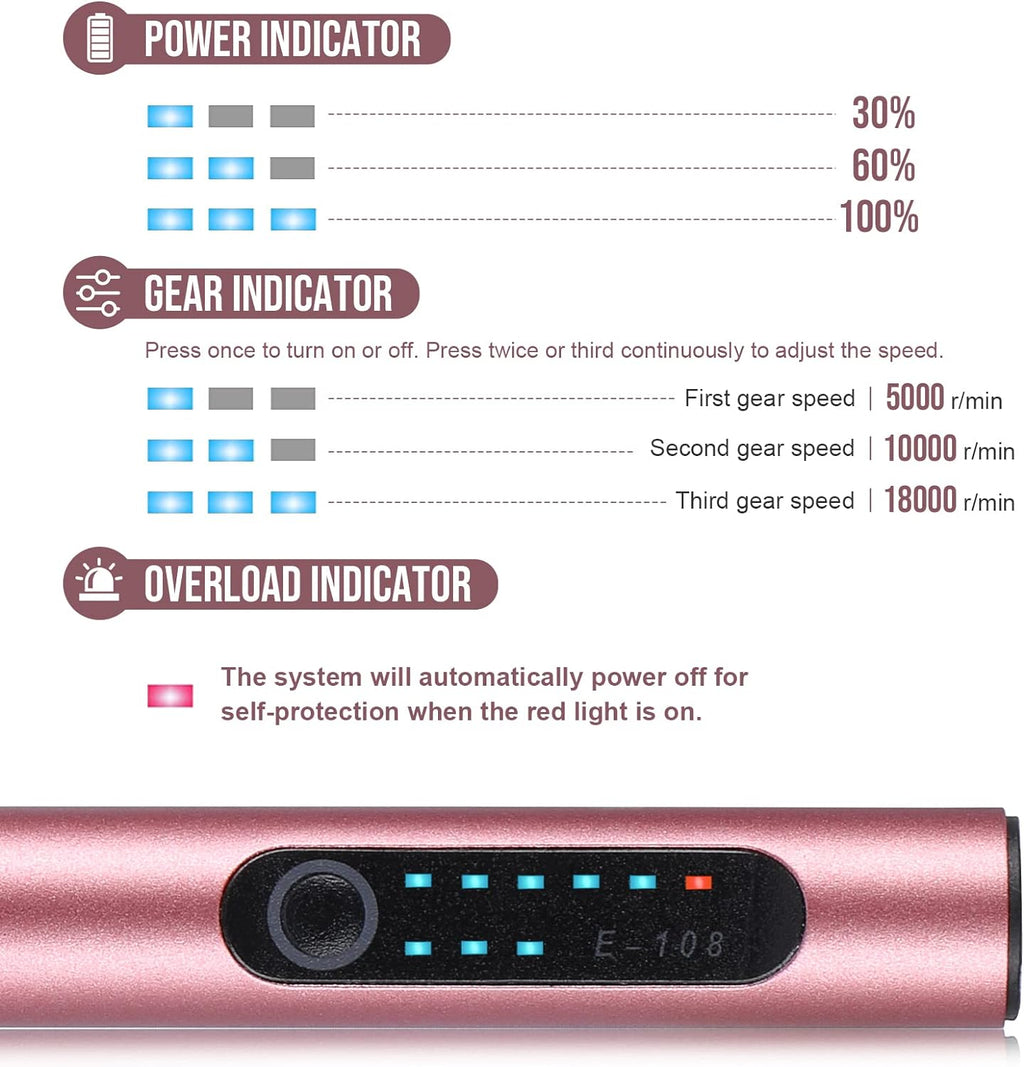 Wiher Electric Engraving Pen Kit with 42 Bits, Mini Electric DIY Engraver Cordless Rotary Tools Portable Engraving Tool for Jewelry Wood Metal Stone Plastic Glass Etching (Pink)