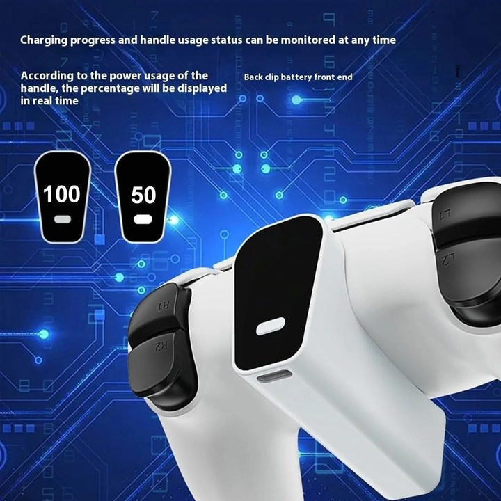 2000mAh Rechargeable Battery Pack compatible with PS5 Dualsense Edge Controller, Fast Charging Portable Wireless Charger with Battery Life Display Play and Charge Kit for Playstation 5 Controllers