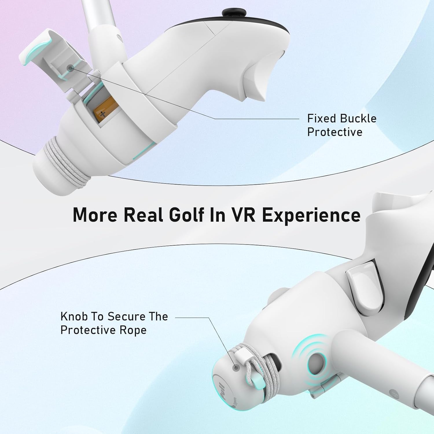 VR Golf Club Attachment Compatible with Meta/Oculus Quest 3，Golf Club Handle Accessory for Golf +/Golf Plus (Only for Right Controller)