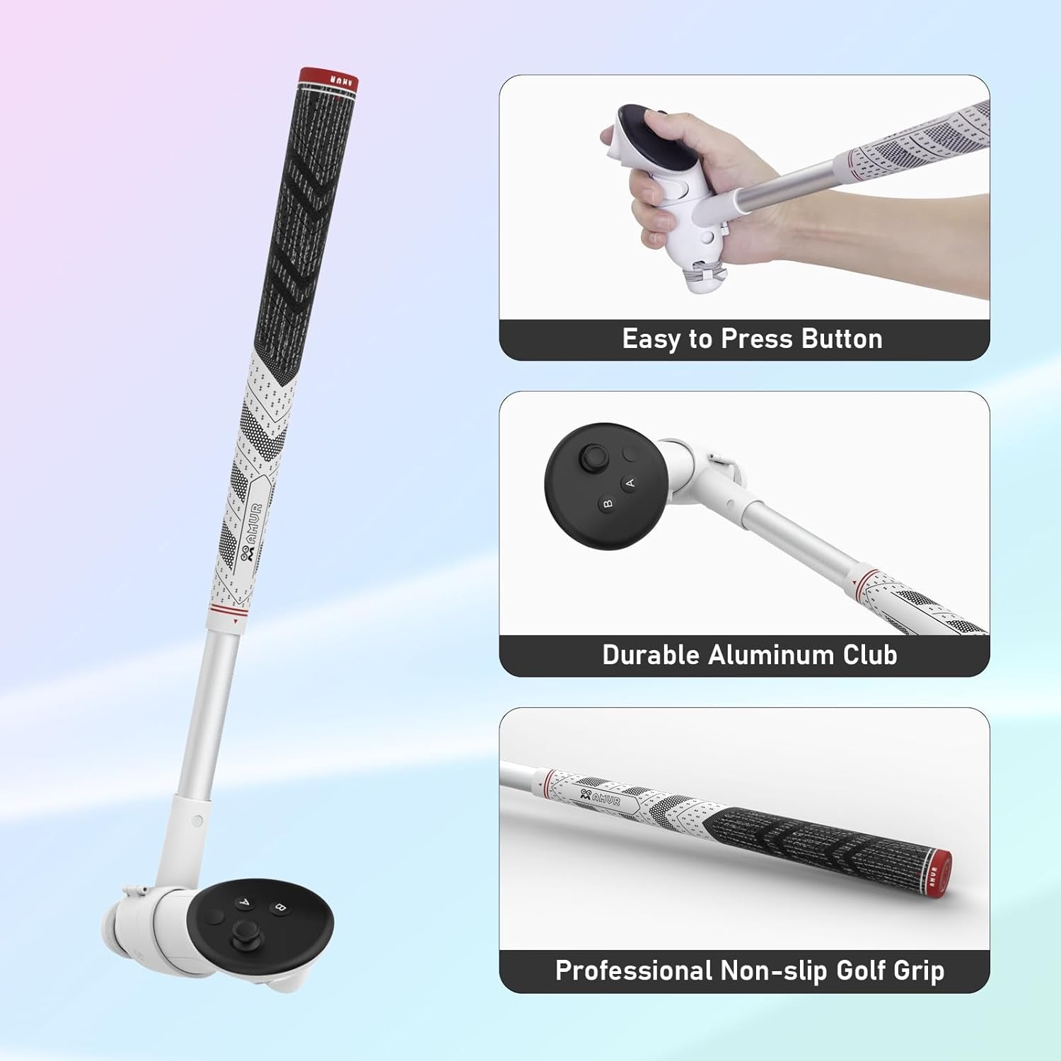 VR Golf Club Attachment Compatible with Meta/Oculus Quest 3，Golf Club Handle Accessory for Golf +/Golf Plus (Only for Right Controller)