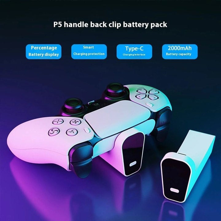 2000mAh Rechargeable Battery Pack compatible with PS5 Dualsense Edge Controller, Fast Charging Portable Wireless Charger with Battery Life Display Play and Charge Kit for Playstation 5 Controllers