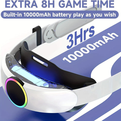 Battery Head Strap for Meta Quest 3/3S 10000mAh Charging Elite Strap Replacement for Enhanced Comfort and Play Time Adjustable Elite Strap VR Accessories for Meta/Oculus Quest 3S