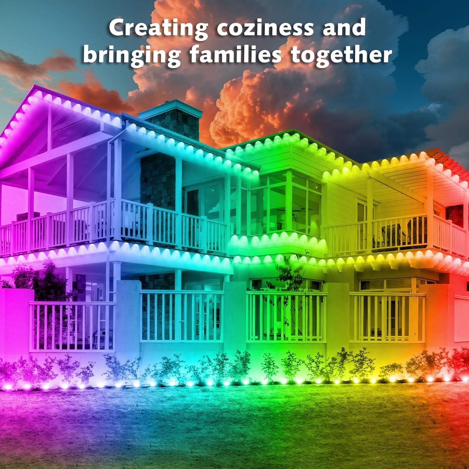 Prociv Permanent Outdoor Lights Waterproof 100FT 50LEDs Eaves Lights APP & Remote Control Color Changing Outdoor Lights with DIY Modes for for Party Daily Halloween Christmas Garden