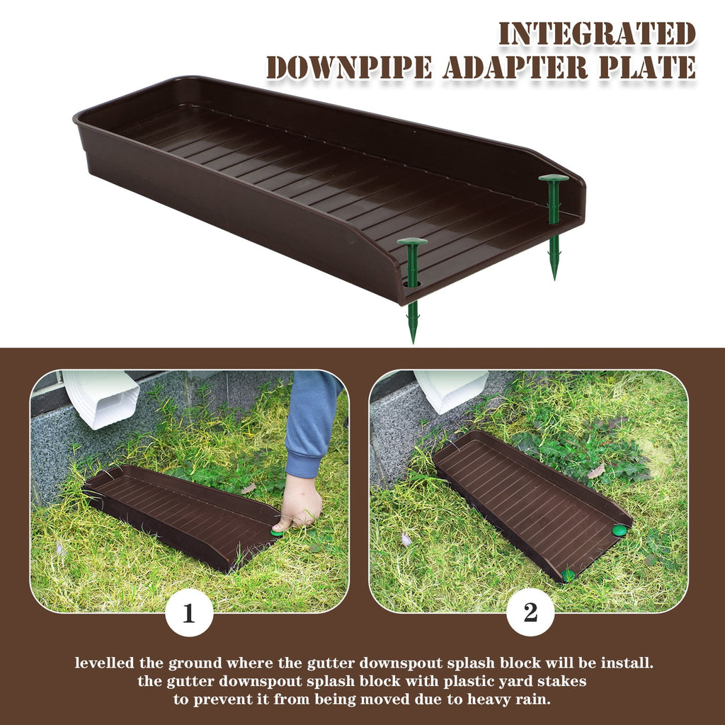 Gutter Downspout Splash Block 4 PCS Rain Gutter Guard Downspout Extensions 16 Drain Gutter Guard Diverter Fixable Rainwater Drainage to Protect House Foundations Foundation Water Diverter Black