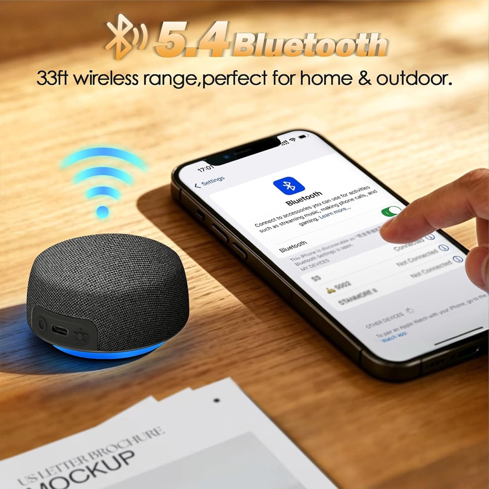 Dual Bluetooth Speaker Set with Magnetic Base Multi Room Wireless Speaker with Bluetooth 5.4 TWS Stereo Surround Sound & RGB Lights 10H Playtime for TV Home Theater