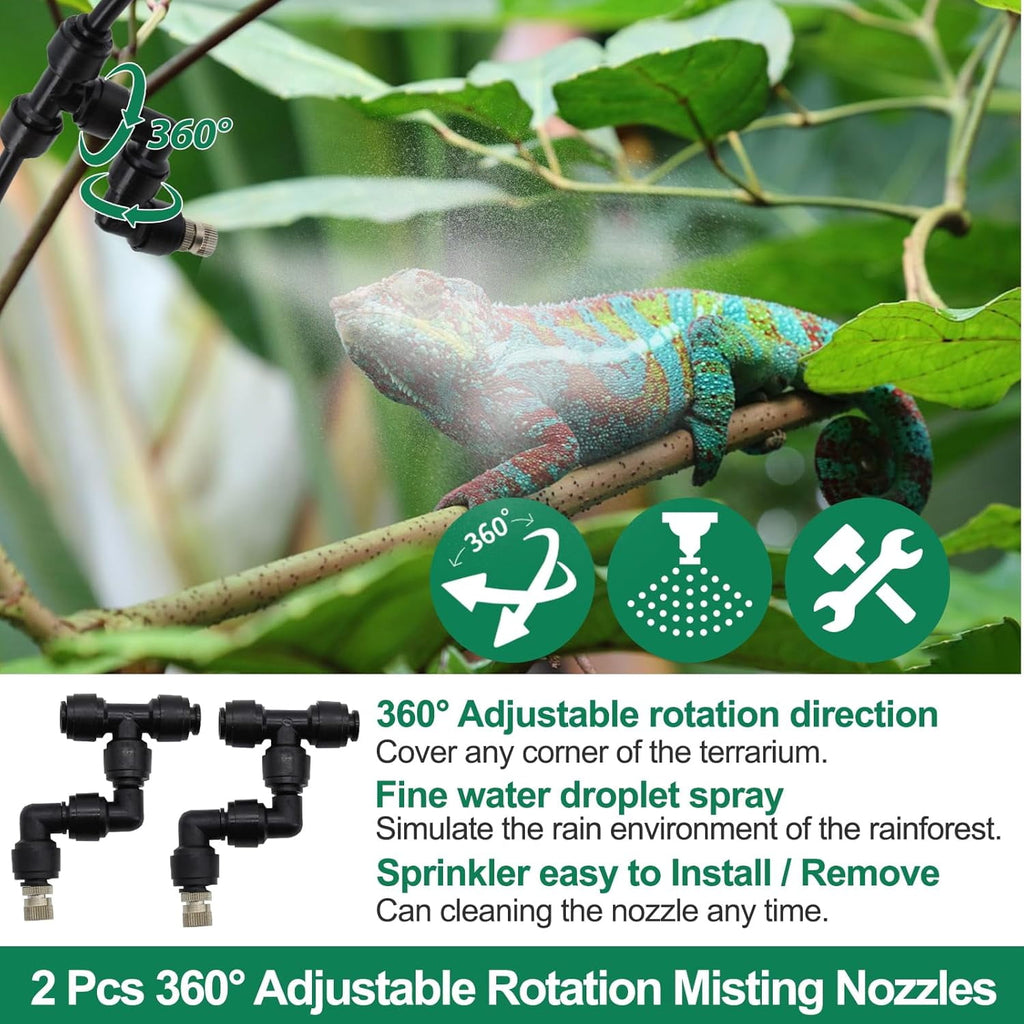 Reptile Fogger Reptile Humidifiers Misting System Automatic with Timer Spray Kit for Rainforest Plants Amphibian