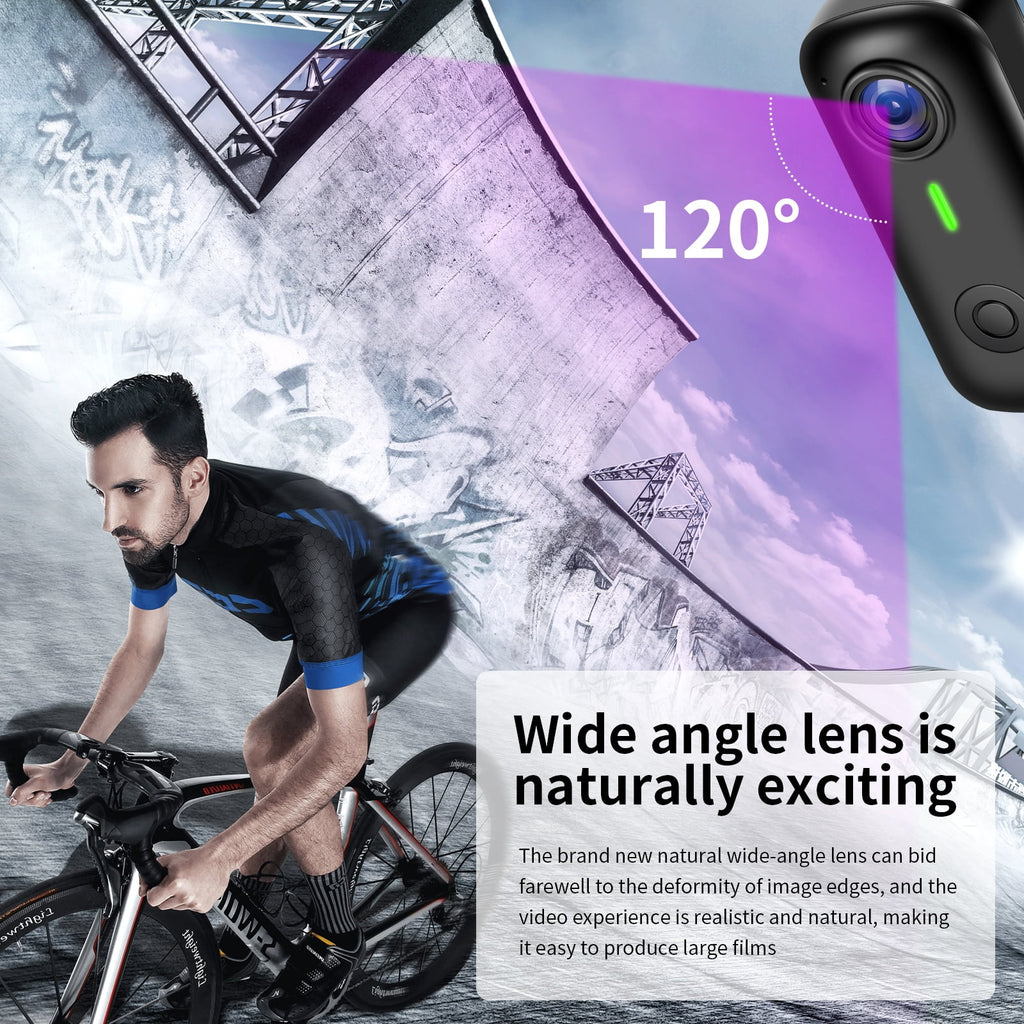 Mini Body Camera Wearable Action Body Cam with Audio & Video- Thumb Hands Free Waterproof Recording Wearable Cameras - for Work Travel Pet Walk Swim(Black)
