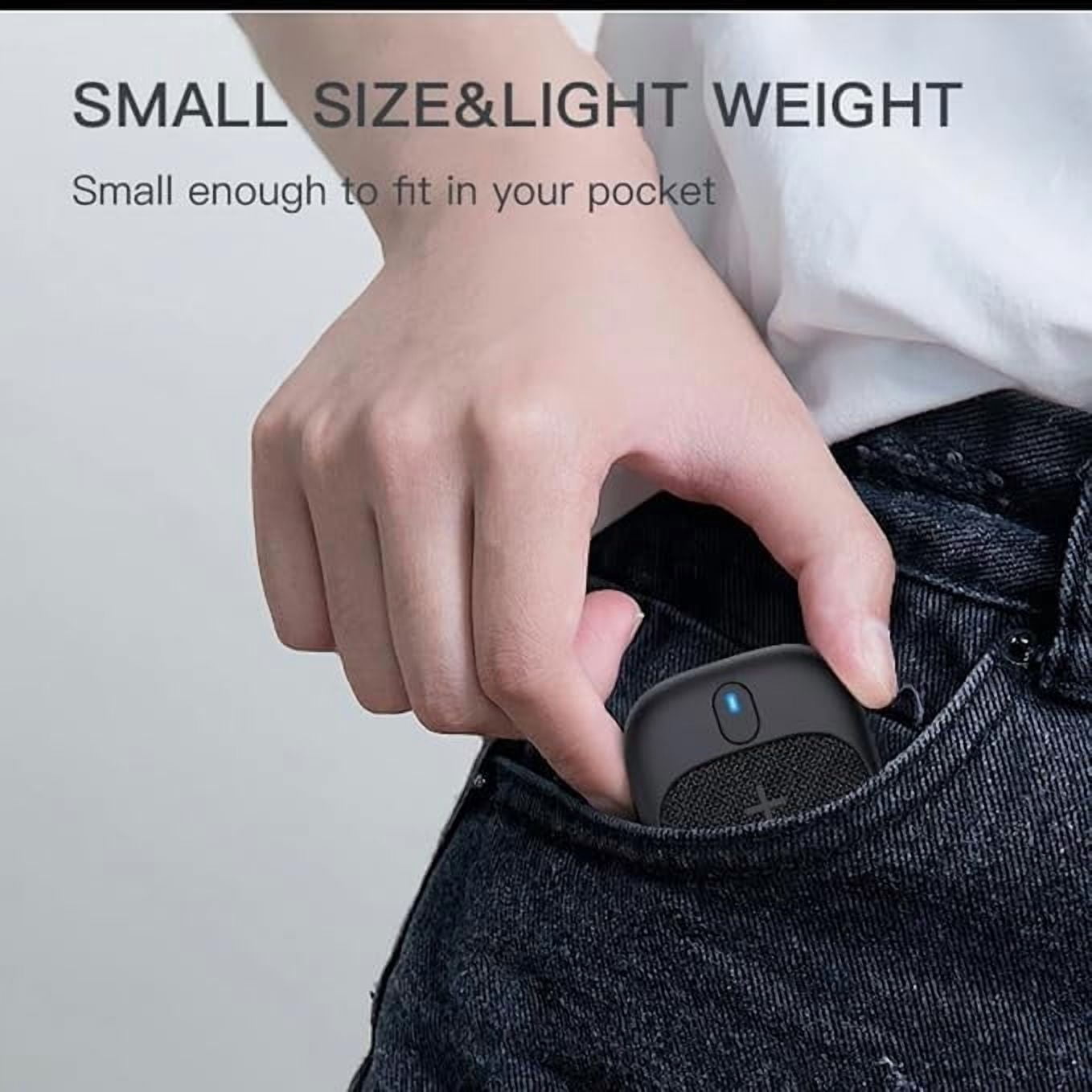 Wearable Bluetooth Speaker Clip-On Wireless Portable Speaker Built-in Mics for Hands-Free Music and Calls Waterproof Outdoor Mini Speakers for Working Hiking Running 18H Playtime
