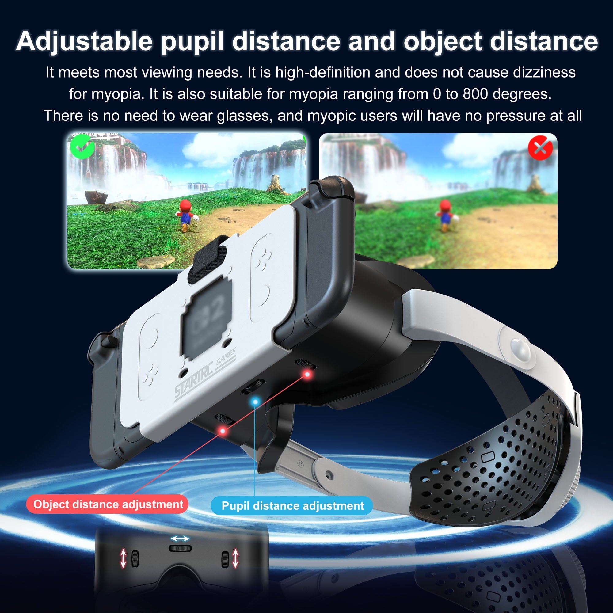 Newest VR Headset for Nintendo Switch 2 Model 3D VR Glasses with Adjustable Lens for Virtual Reality Gaming Experience Switch VR Labo Goggles Adjustable Headset for Nintendo Switch 2 White