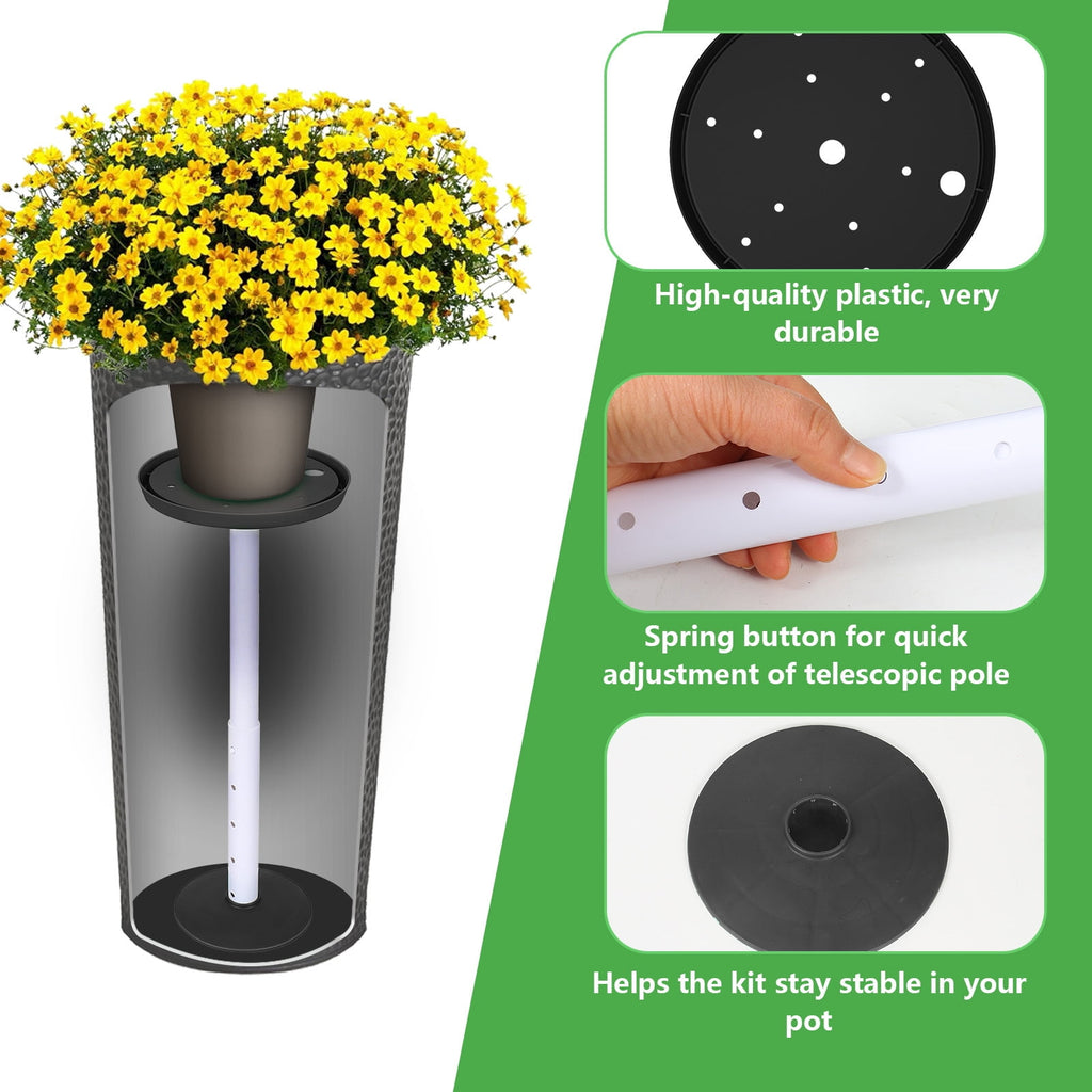 2 Pack Plant Risers for Inside Pots 11-17 Adjustable Height Plant Risers with Drainage Holes Rise Planter Filler Risers for Tall Flower Pots and Large Plant Pots 6 8 10 Base or Top