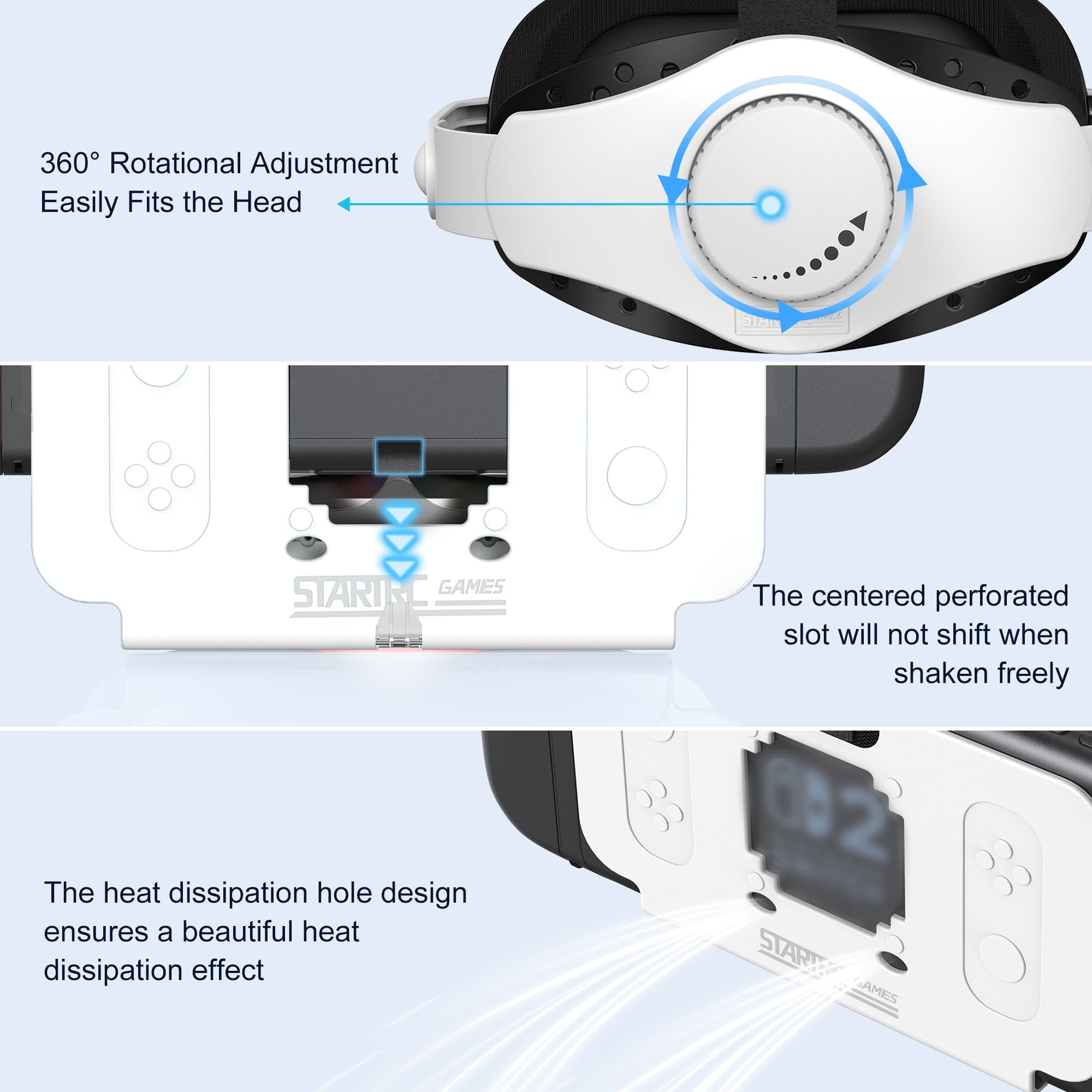 Newest VR Headset for Nintendo Switch 2 Model 3D VR Glasses with Adjustable Lens for Virtual Reality Gaming Experience Switch VR Labo Goggles Adjustable Headset for Nintendo Switch 2 White