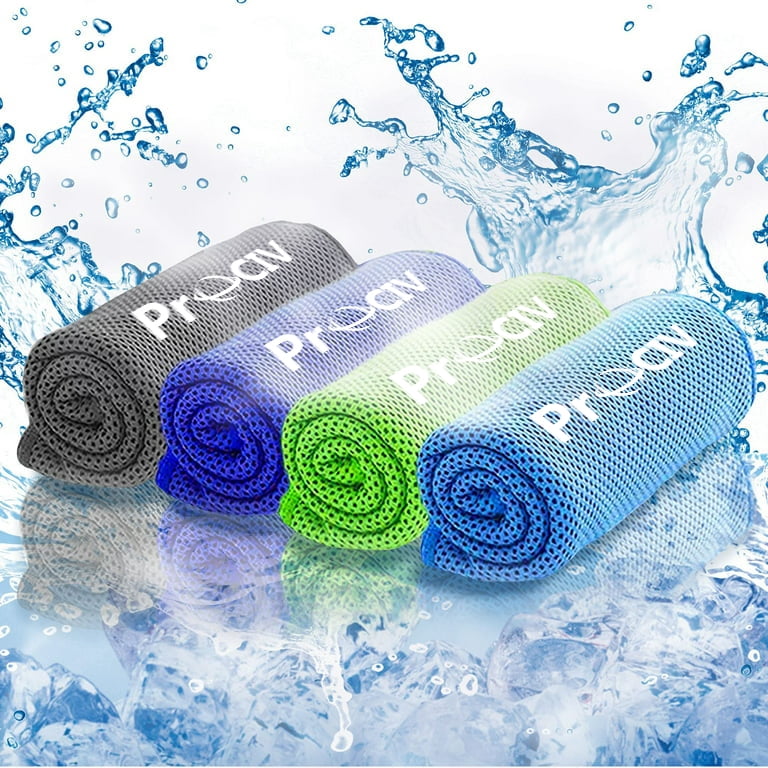 4 Pack Cooling Towels Ice Towel for Neck and Face Soft Breathable Chilly Microfiber Keep Cool Towels for Yoga Gym Fitness Camping Running Workout & More Activities 40 x 12
