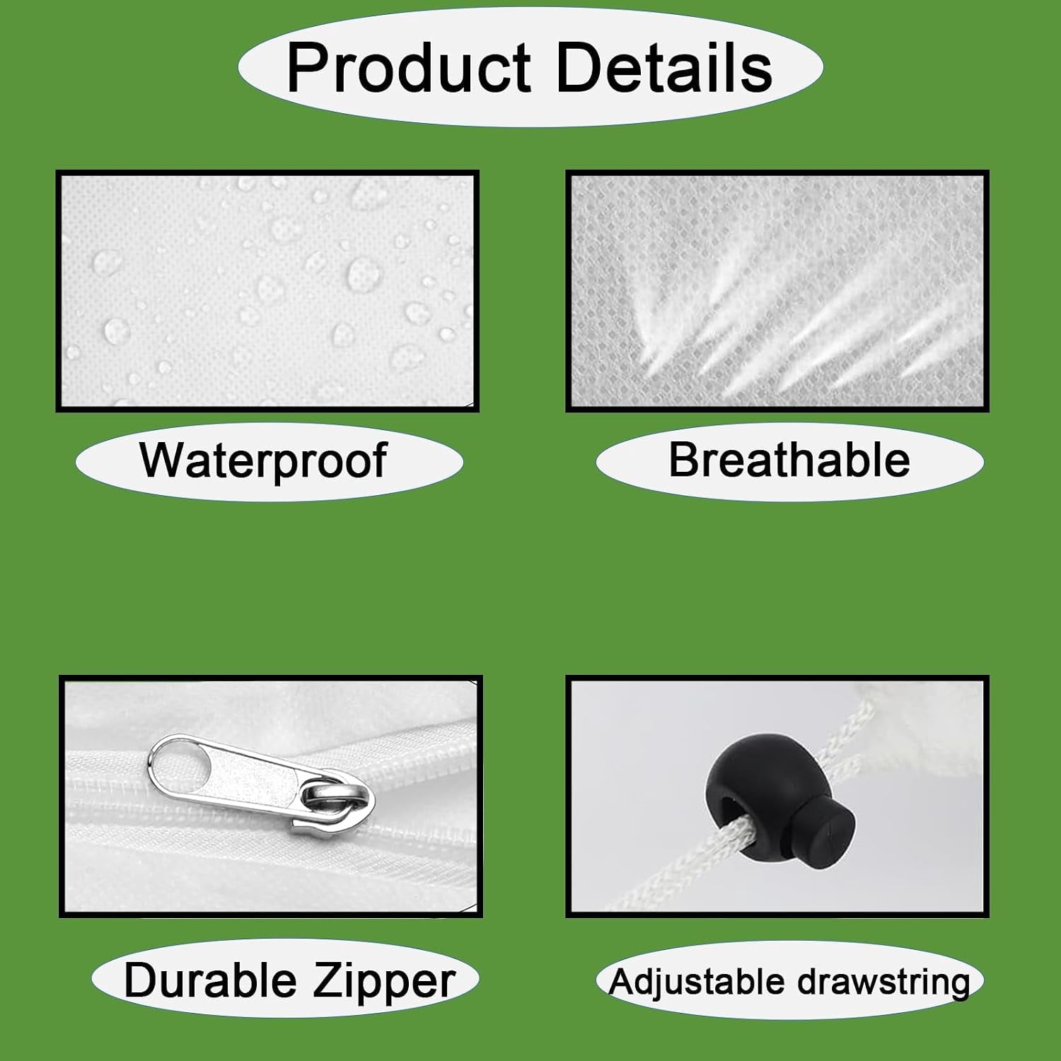 Plant Covers Freeze Protection 4 Pack Winter Garden Plant Frost Cover with Viewing Window Zipper & Drawstring 31.5 x47.2 Reusable Frost Cloth for Outdoor Shrub Potted Plants Use White