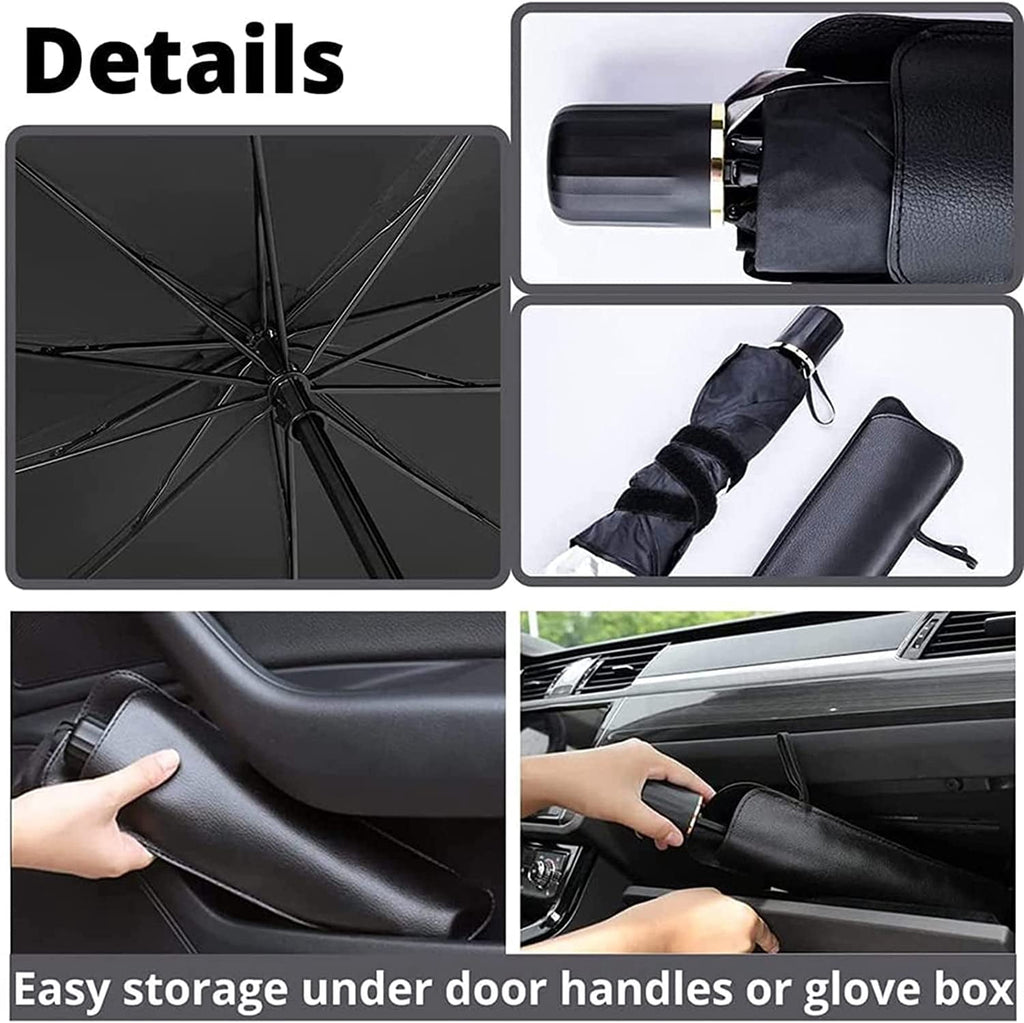 Car Windshield Sun Shade Umbrella Foldable Block UV Rays and Heat Sun Visor Protector Car Window Shades Fits Most Vehicle Models