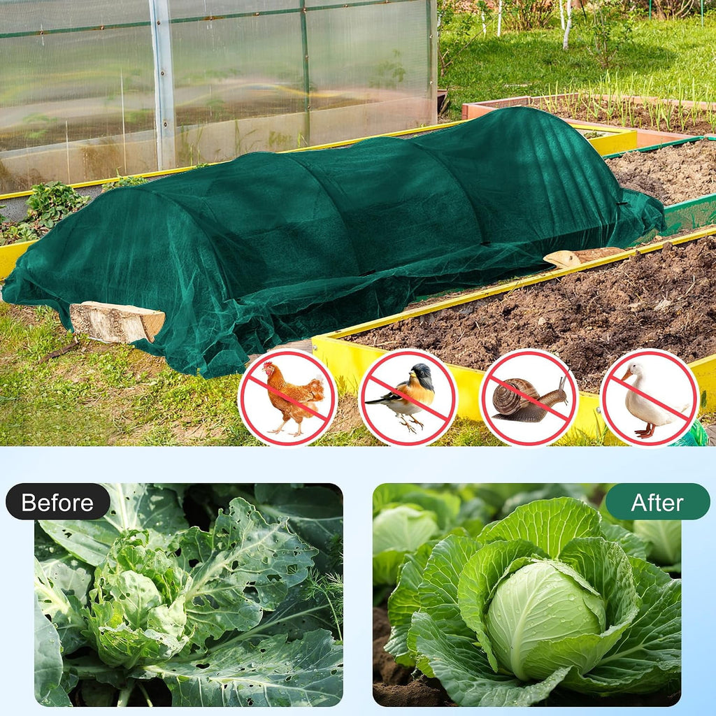Thick Plant Frost Protection Blanket 10x33Ft Plant Covers Freeze Protection Reusable Winter Garden Floating Row Cover Non-Woven Fabric Frost Cloth for Outdoor Plants Green
