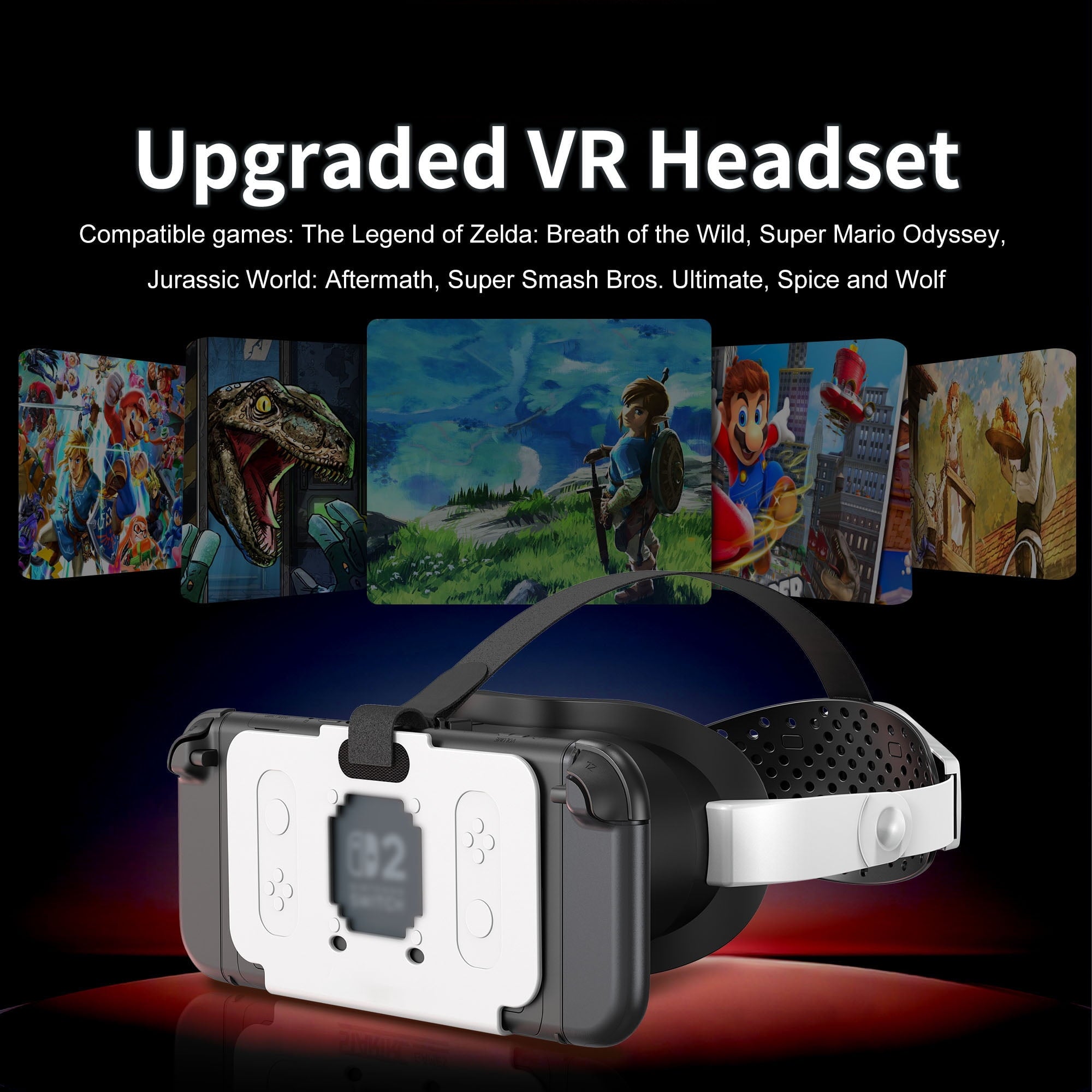 Newest VR Headset for Nintendo Switch 2 Model 3D VR Glasses with Adjustable Lens for Virtual Reality Gaming Experience Switch VR Labo Goggles Adjustable Headset for Nintendo Switch 2 White