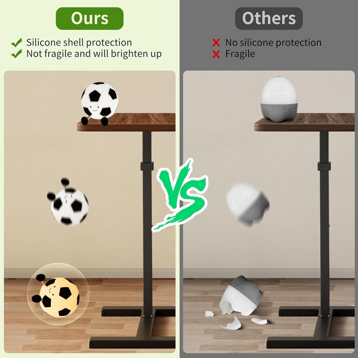 Soccer Night Light Silicone Touch Night Lamp Dimmable with Soft Touch Rechargeable Dimmable and Soft Touch Lamp with Timer Birthday Easter Soccer Lover Gifts for Kids Teens Boys Girls