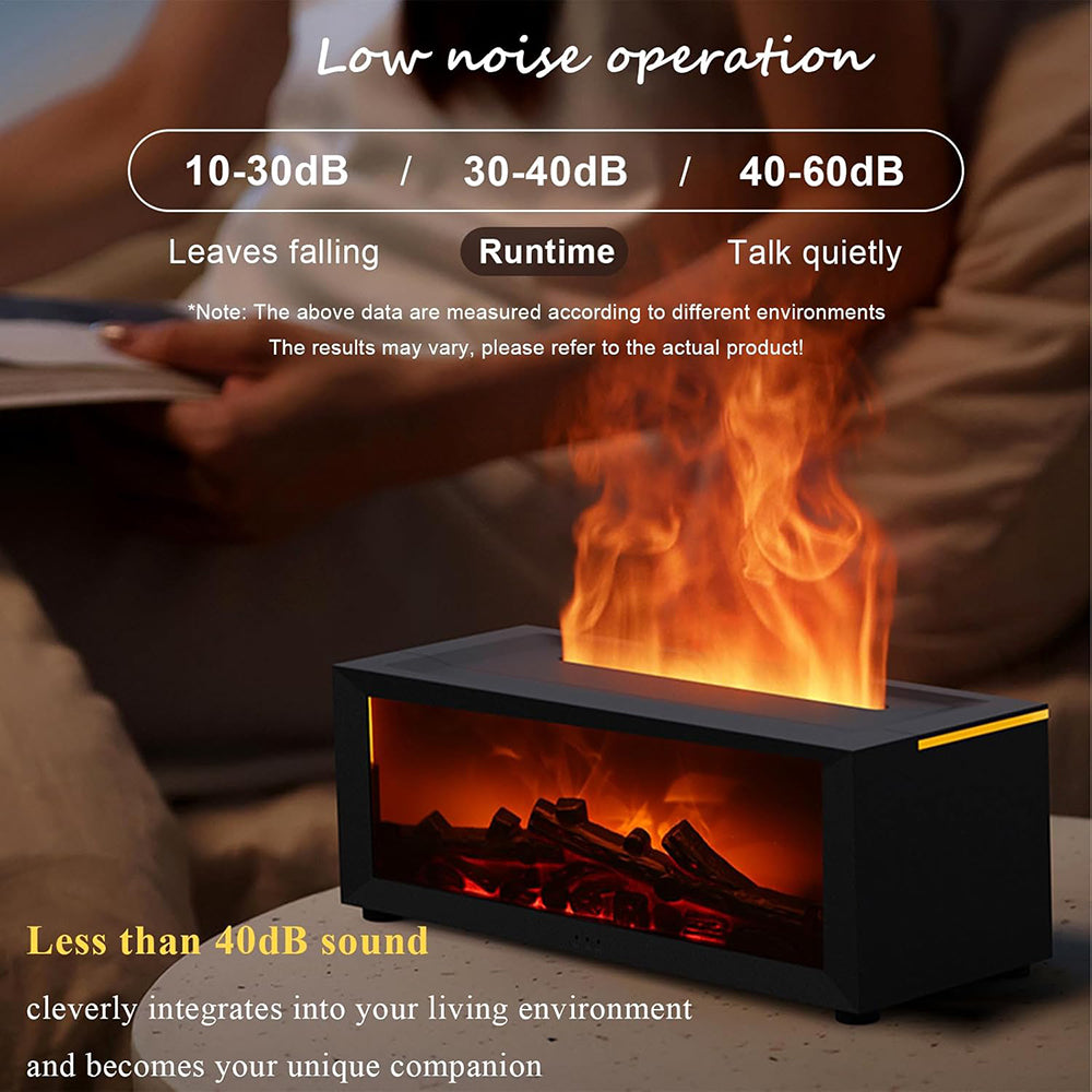 Flame Essential Oil Diffuser 3D Flame Fireplace Aromatherapy Machine Colorful Humidifier with Remote Control Fireplace Flame
