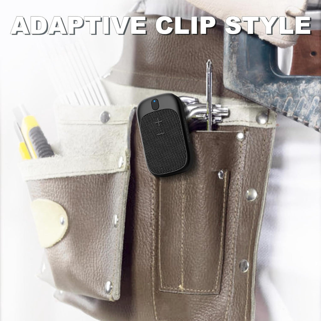 Wearable Bluetooth Speaker Clip-On Wireless Portable Speaker Built-in Mics for Hands-Free Music and Calls Waterproof Outdoor Mini Speakers for Working Hiking Running 18H Playtime