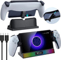 Charging Dock for PlayStation Portal 3 in 1 Charging Stand for PS5 Portal with 14 RGB Light and 4.9ft USB C Charging Cable Portable Charger Accessories for PlayStation Portal Remote Player(Black)