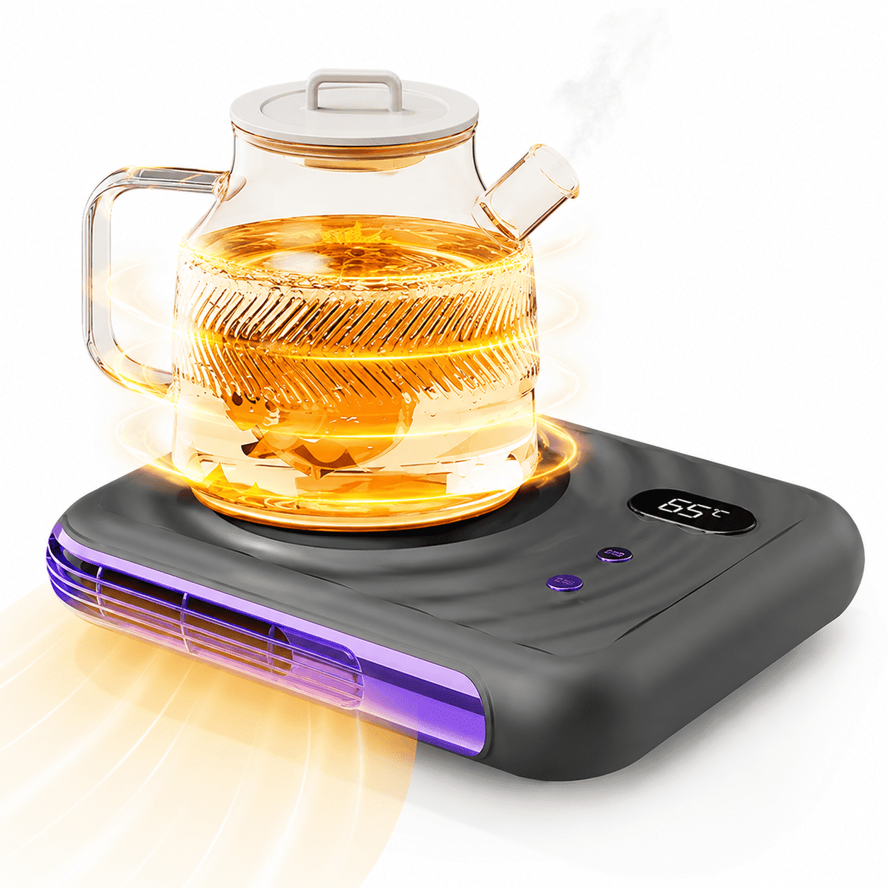 Coffee Mug Warmer 2-in-1 Coffee Cup Warmer & Personal Heater for Desk Electric Cup Warmer with 3 Temperature Settings for Heating Milk Tea Water Coffee Accessories for Home & Office Gray