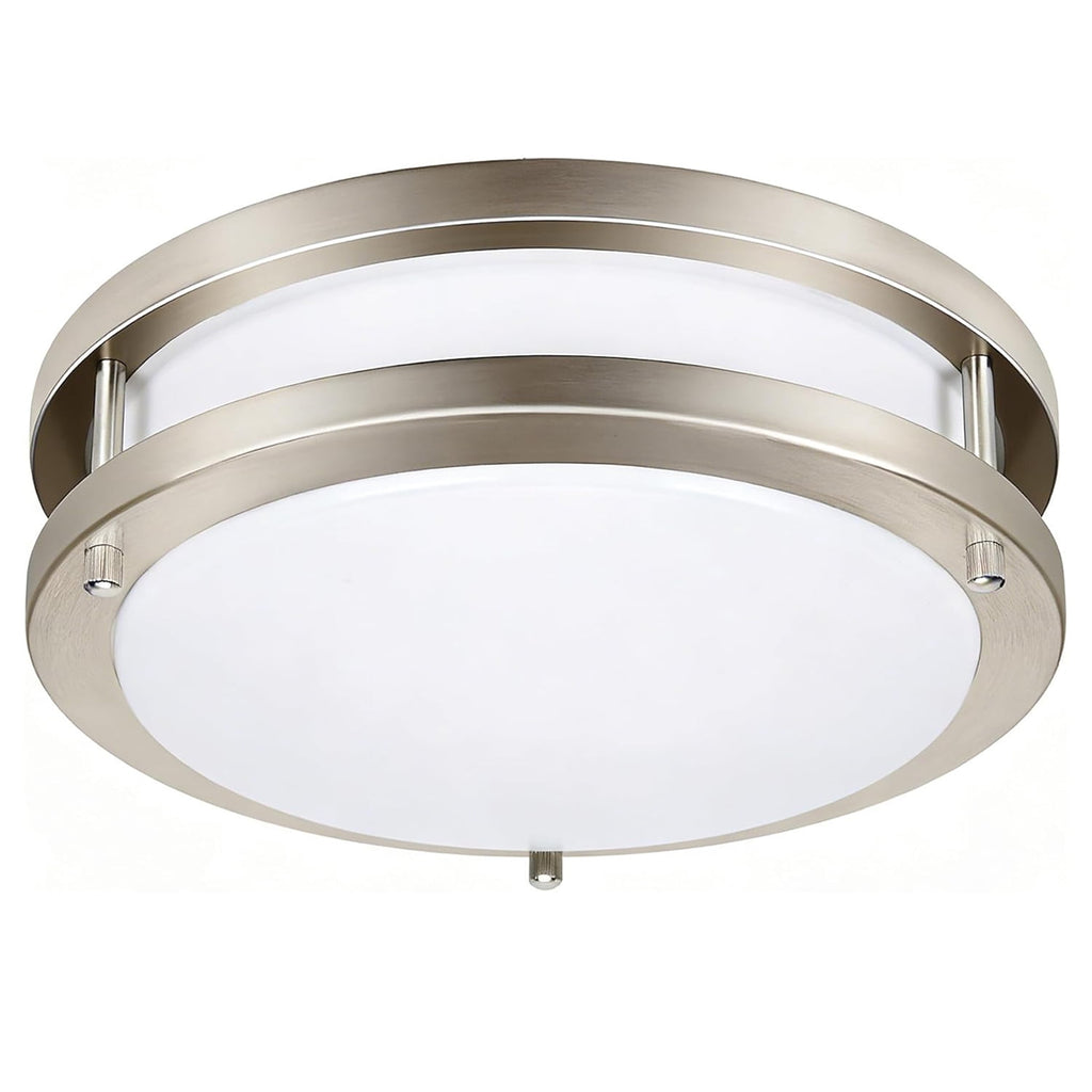 Modern Flush Mount Ceiling Light 12 Dimmable LED Ceiling Light Fixtures with 5 Color Temp Close to Ceiling Light Fixtures for Bedroom Living Room & Kitchen Silver
