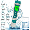 PH Meter 8 in 1 Water Quality Tester Pen Meter Digital PH Pen for TDS/EC/Salinity/Temp/ORP/S. G/PH/H2 Drinking Water Aquariums Hydroponic Cooking Tester Measure Plants Aquarium and Pool