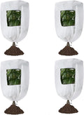 Plant Covers Freeze Protection 4 Pack Winter Garden Plant Frost Cover with Viewing Window Zipper & Drawstring 31.5 x47.2 Reusable Frost Cloth for Outdoor Shrub Potted Plants Use White