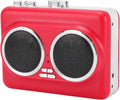 Portable Cassette Player with Auto Reverse Convert Tapes to Digital Files via USB Cassette Audio Player Tape to MP3 Converter Powered by USB Power Cord or AA Battery - Red