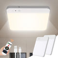 Rechargeable Motion Sensor Ceiling Light with Remote Wireless Ceiling Lights Battery Operated Closet Light 3 Colors Temperatures LED Shower Light for Bathroom Stairs Hallway Garage，2cps