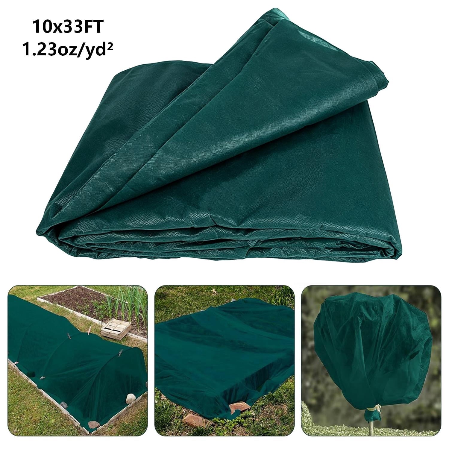 Thick Plant Frost Protection Blanket 10x33Ft Plant Covers Freeze Protection Reusable Winter Garden Floating Row Cover Non-Woven Fabric Frost Cloth for Outdoor Plants Green