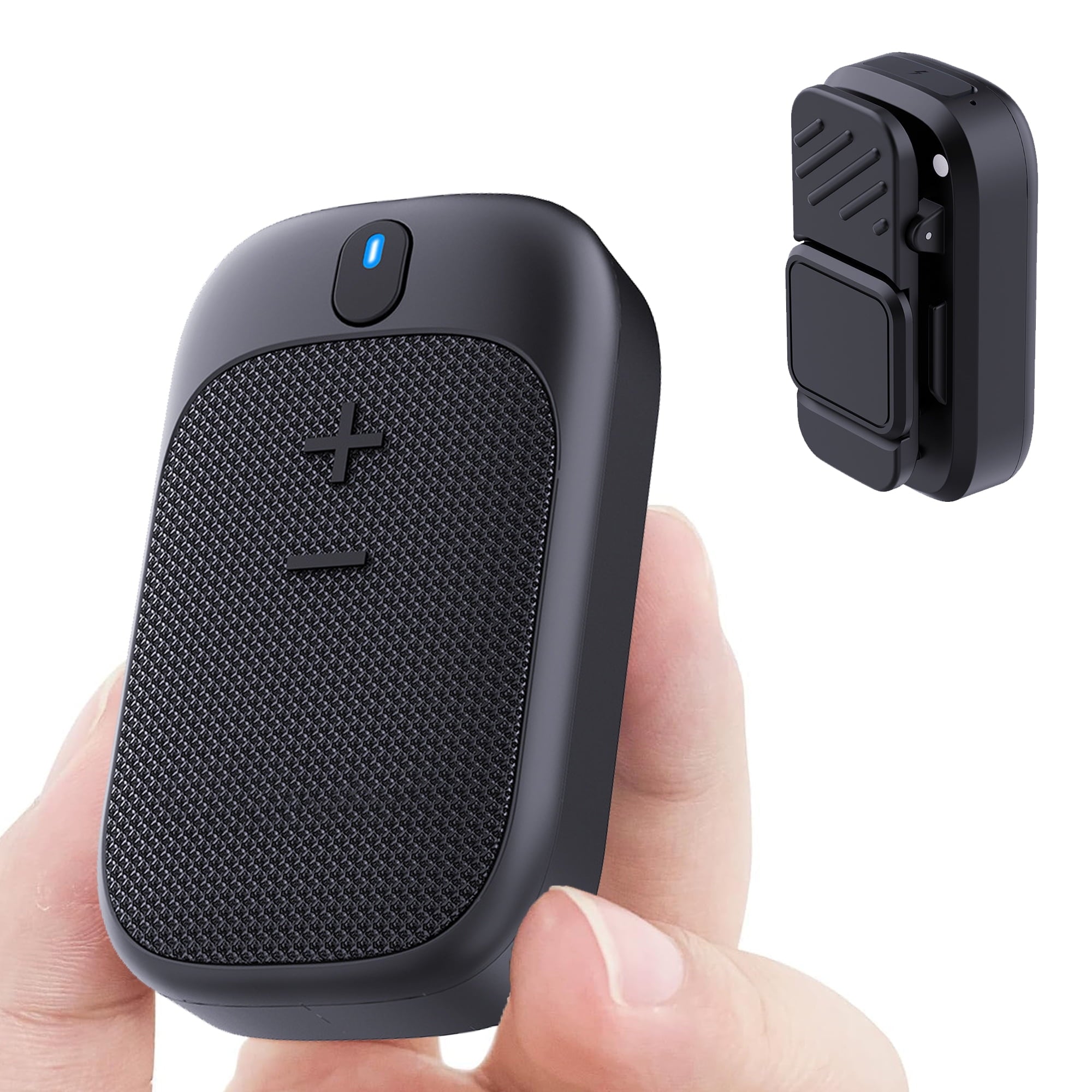 Wearable Bluetooth Speaker Clip-On Wireless Portable Speaker Built-in Mics for Hands-Free Music and Calls Waterproof Outdoor Mini Speakers for Working Hiking Running 18H Playtime