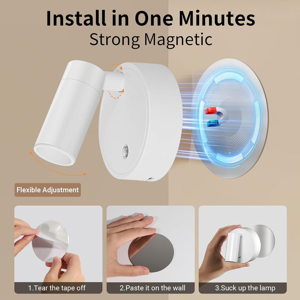 Wireless Led Spotlight Indoor Rechargeable Uplighting Indoor with Remote Dimmable 350° Rotate Battery Powered Ceiling Spotlight for Artwork Painting Tree White 2pcs