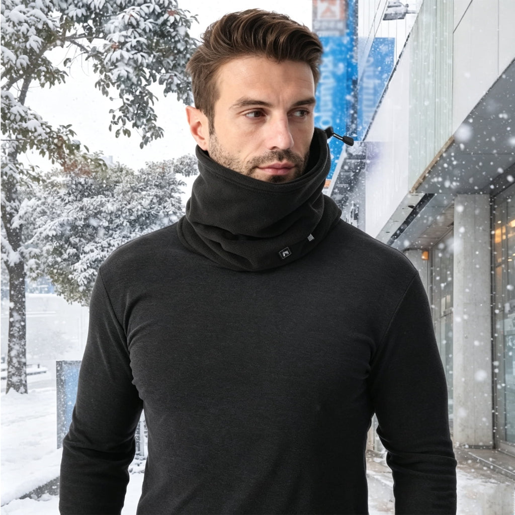 Heated Scarf for Women Men USB Electric Neck Warmer with 3 Temperature Settings Winter Polar Fleece Heated Neck Gaiter Windproof Face Cover for Outdoor Skiing Hiking Fishing Black