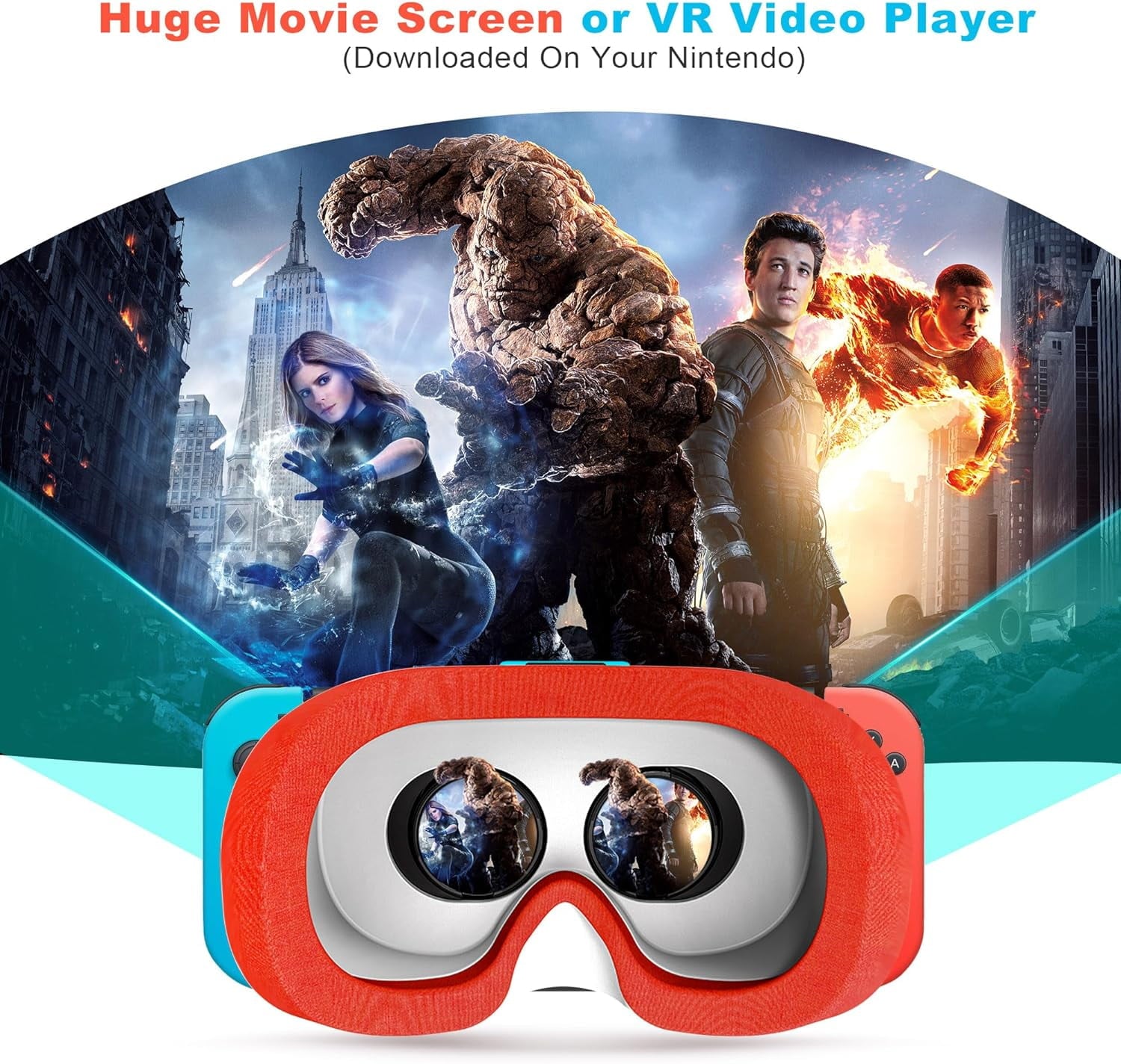 Newest VR Headset for Nintendo Switch & Switch OLED Model 3D VR Glasses with Adjustable Lens for Virtual Reality Gaming Experience Switch VR Labo Goggles Headset for Nintendo Switch(Red White)