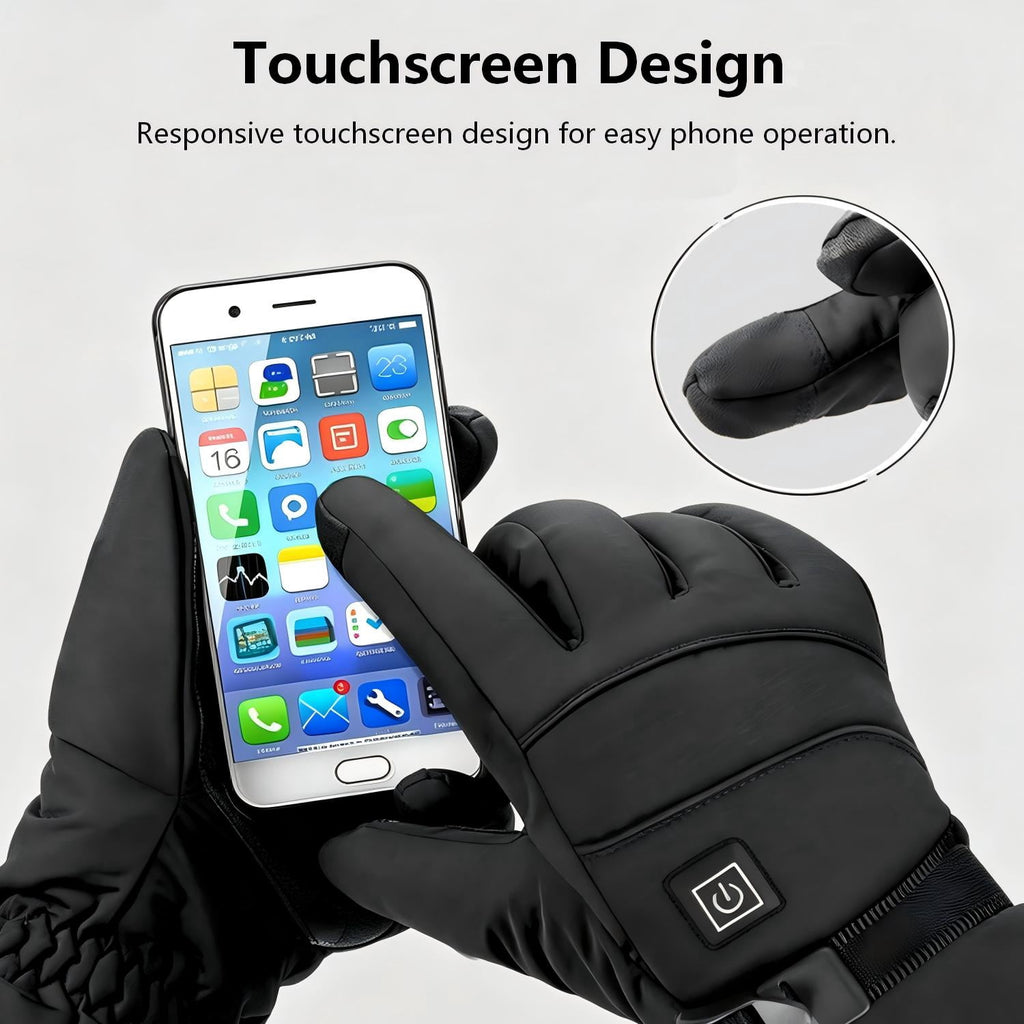 Heated Gloves for Men Women 5000mAh Rechargeable Battery Electric Heated Gloves with 3 Temperature Touchscreen Winter Warm Glove Windproof Waterproof Thermal Heated Gloves for Skiing Hiking Cycling