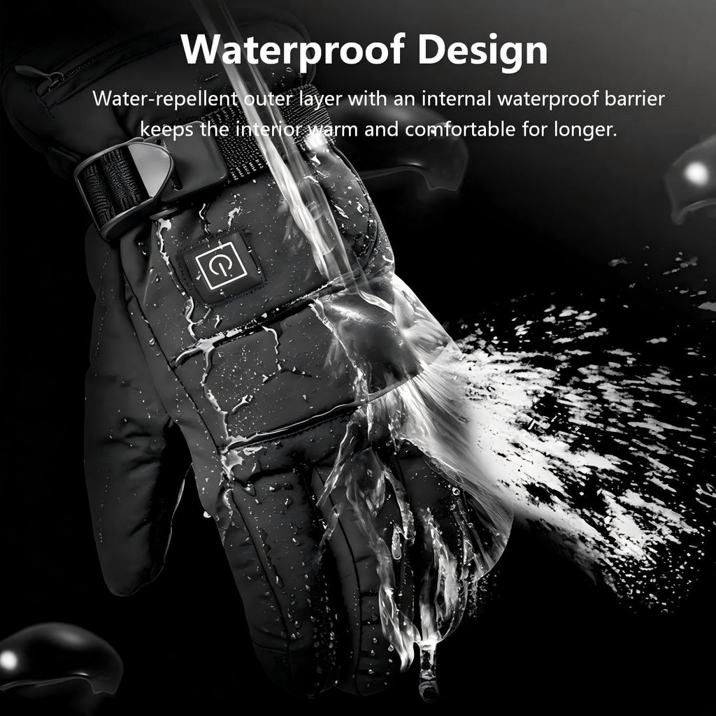 Heated Gloves for Men Women 5000mAh Rechargeable Battery Electric Heated Gloves with 3 Temperature Touchscreen Winter Warm Glove Windproof Waterproof Thermal Heated Gloves for Skiing Hiking Cycling