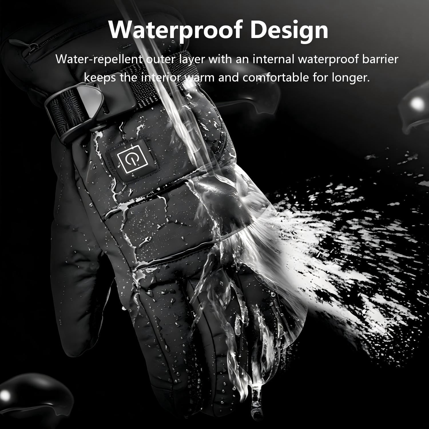 Heated Gloves for Men Women 5000mAh Rechargeable Battery Electric Heated Gloves with 3 Temperature Touchscreen Winter Warm Glove Windproof Waterproof Thermal Heated Gloves for Skiing Hiking Cycling