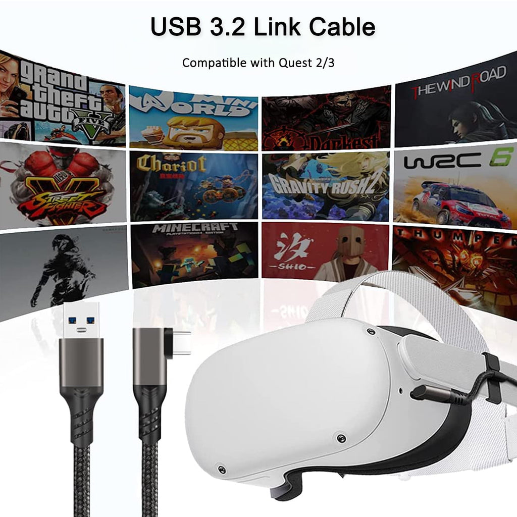 Prociv Compatible for Oculus Quest 2 Link Cable 16.4FT VR Headset Cable for Oculus Quest 2 / Quest 3 USB 3.0 to TYEE C High Speed Data Transfer Charging Cord for Gaming PC & USB C Chargers