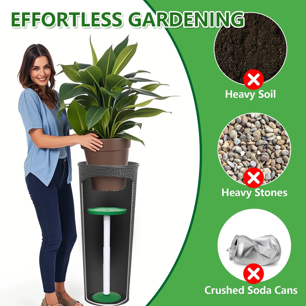 2 Pack Plant Risers for Inside Pots 11-17 Adjustable Height Plant Risers with Drainage Holes Rise Planter Filler Risers for Tall Flower Pots and Large Plant Pots 6 8 10 Base or Top