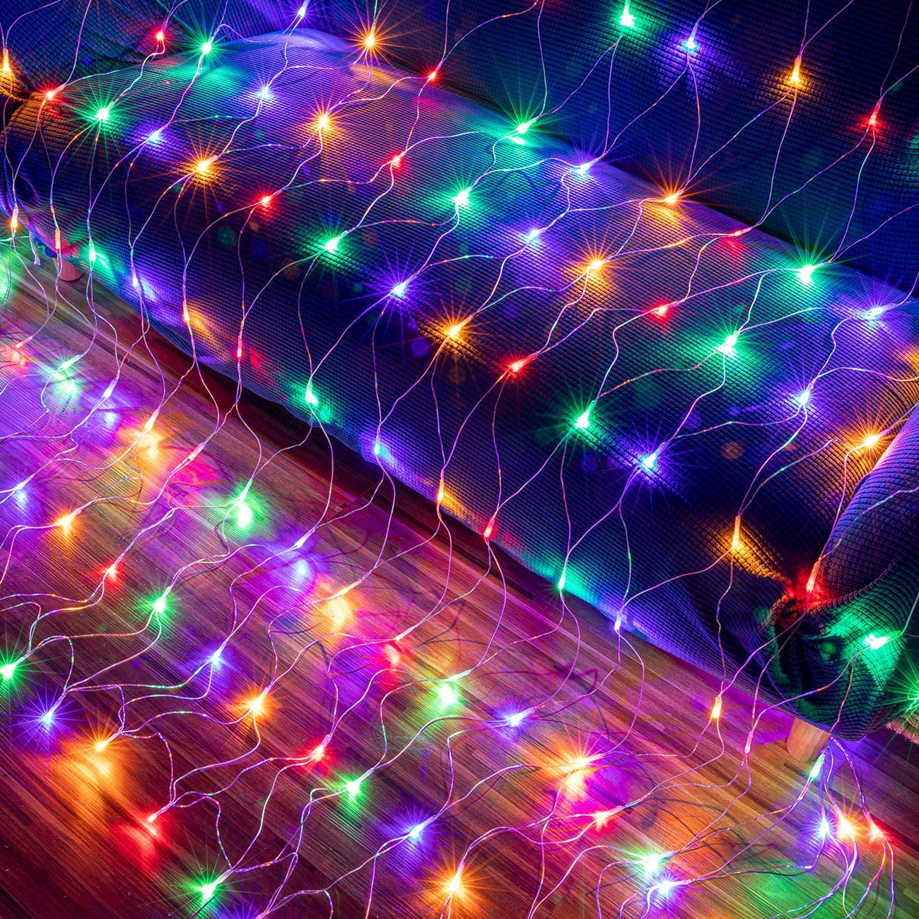 Christmas Net Lights Outdoor 192 LED 9.8Ft x 6.6Ft Net Lights Waterproof Christmas Outdoor Mesh Lights for Tree Bushes Holiday Party Garden Holiday Wedding Party Decorations